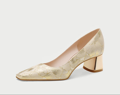 Pjjuu Chinese Women's Cheongsam Horse Face Skirt Wedding Shoes - THINKING