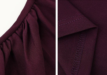 HECO Chinese Style Waist Shirred Knit Slim Stretch Top- STIQE.