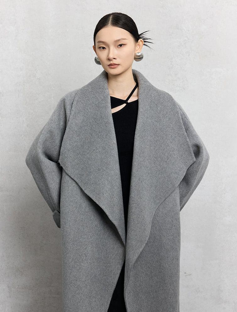 HECO Winter Thickened Warm Lapel Double-sided Woolen Long Wool Coat - loyal.
