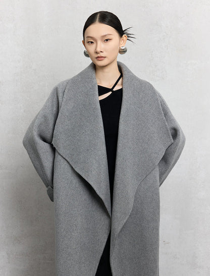HECO Winter Thickened Warm Lapel Double-sided Woolen Long Wool Coat - loyal.