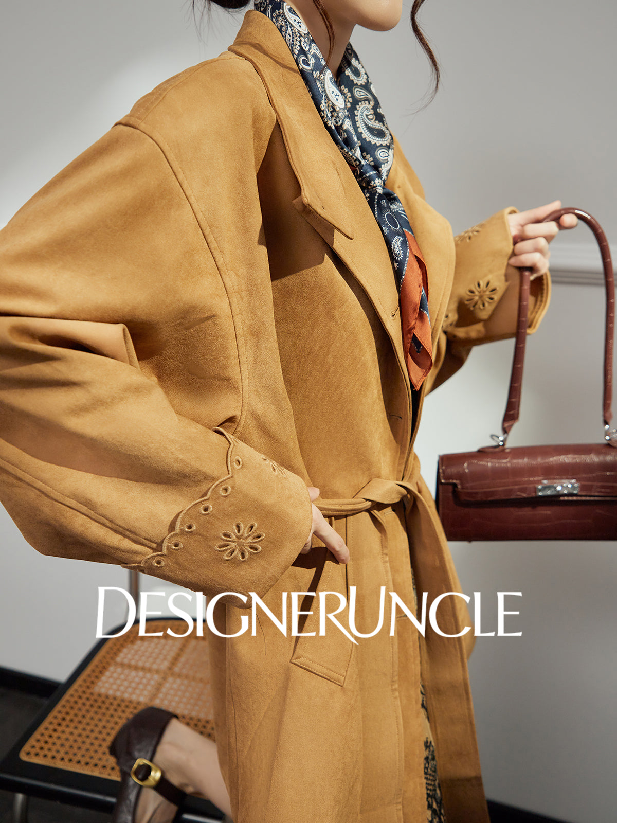 DGU "Vine Sand" coffee color short jacket new commuter versatile loose slimming retro top - Morgan.