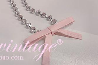 Le Palais Vintage Luxury Large Sparkling Diamond Bow Necklace Clavicle Chain-Moet.