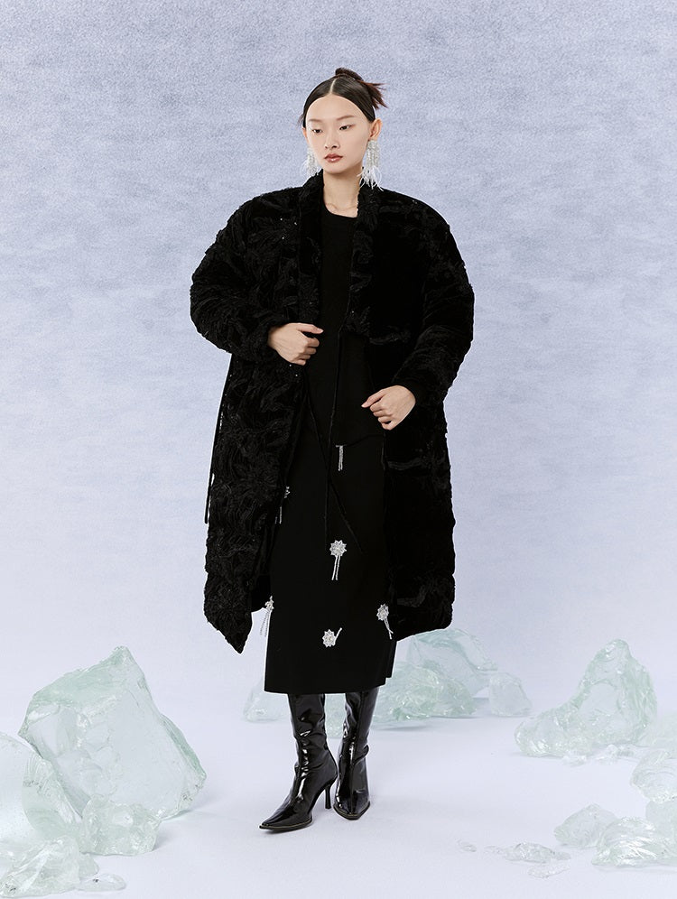 HECO Winter Warm Raccoon Fleece Wool Knitwear Sweater Women - side.