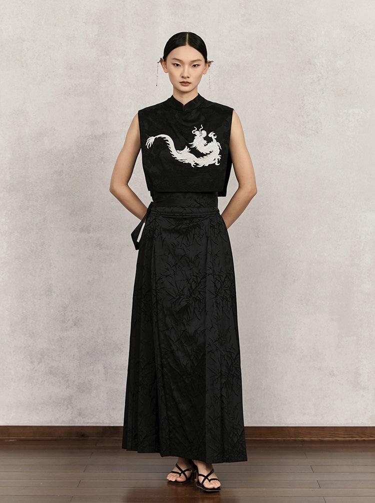 HECO cotton jacquard top short sleeveless women - adam.