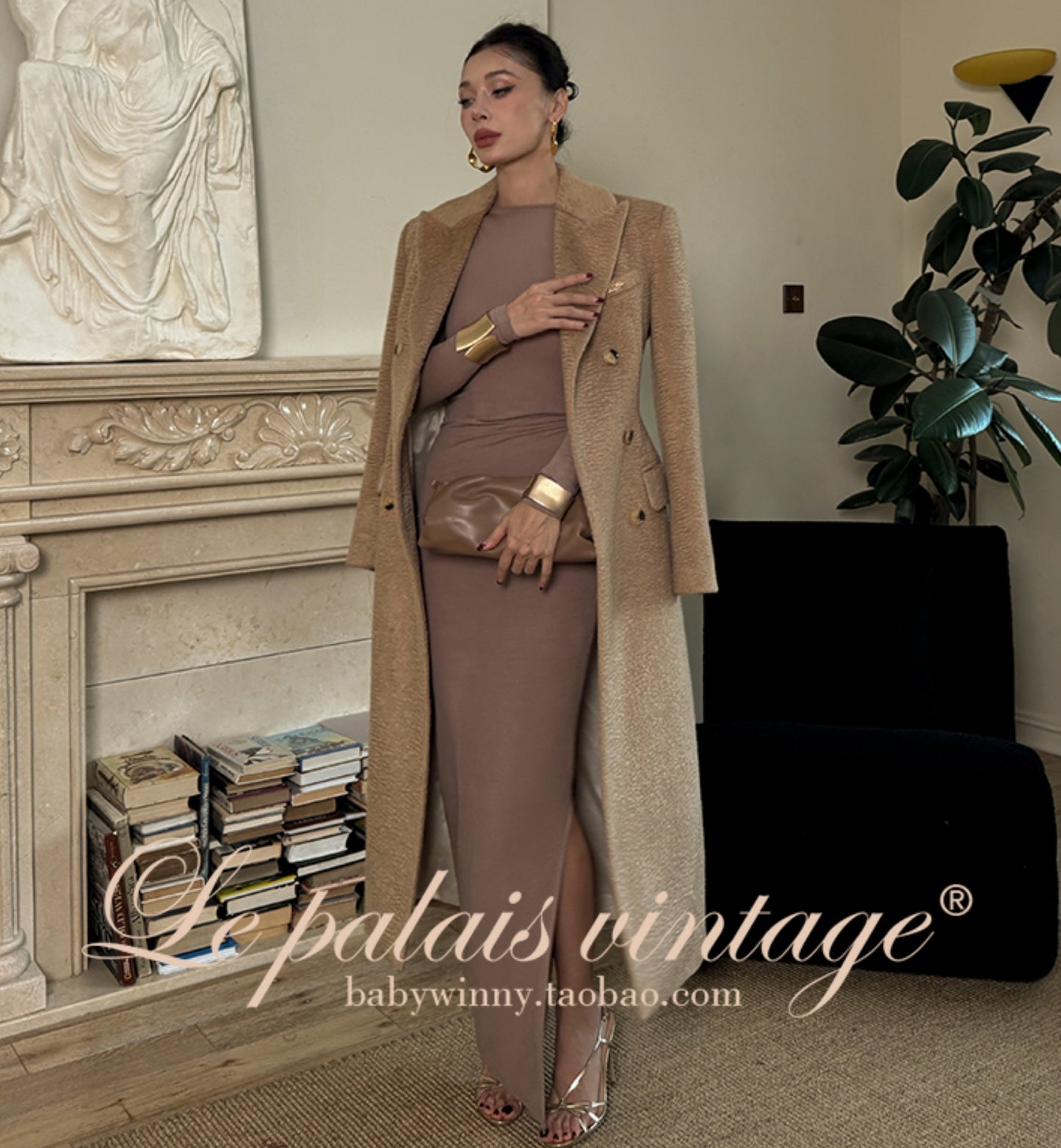 Le Palais Vintage Elegant Brown Aysmmetrical Wrap Short/ Long Dress-POA.