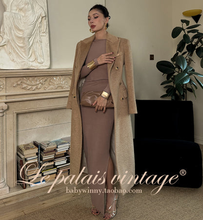 Le Palais Vintage Elegant Brown Aysmmetrical Wrap Short/ Long Dress-POA.