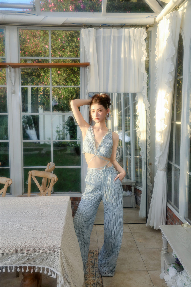 Wardrobes by Chen Elegant Diamond Silver-Gray Fur Collar Long Winter Jacket-Jam