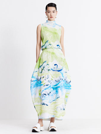 ZHUCHONGYUN Autumn Print Geometric Cotton Skirt Design Skirt--HARUHI.