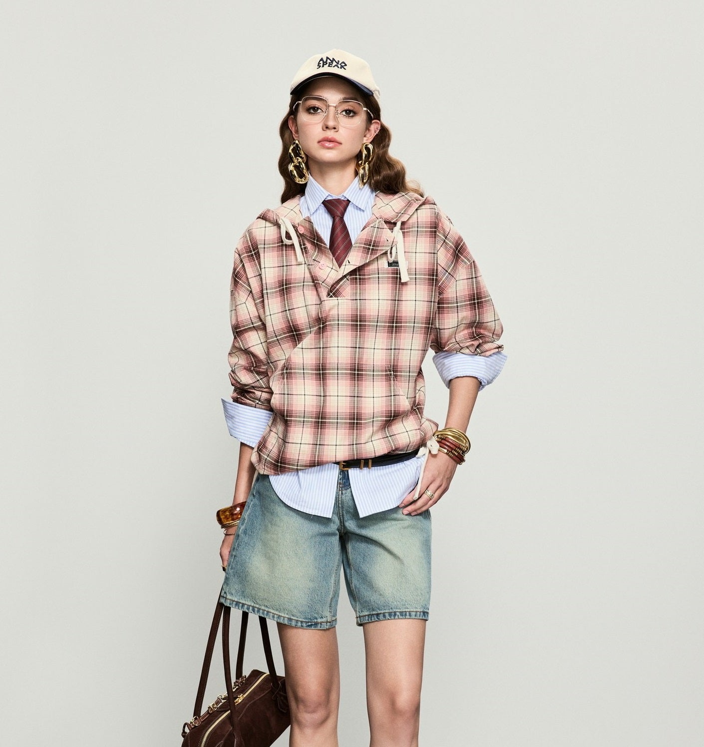 ANNASPEAK  denim Bermuda denim shorts-WAA.