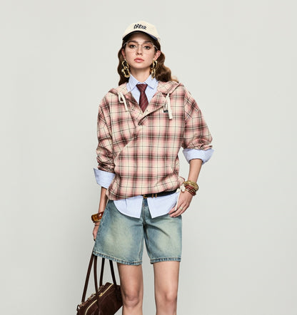 ANNASPEAK  denim Bermuda denim shorts-WAA.