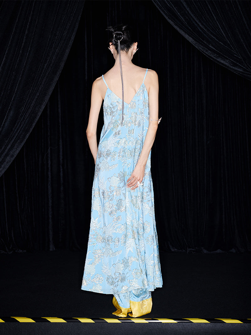 M essential Mackay designer butterfly embroidery bias slip dress pants - vuia wake.