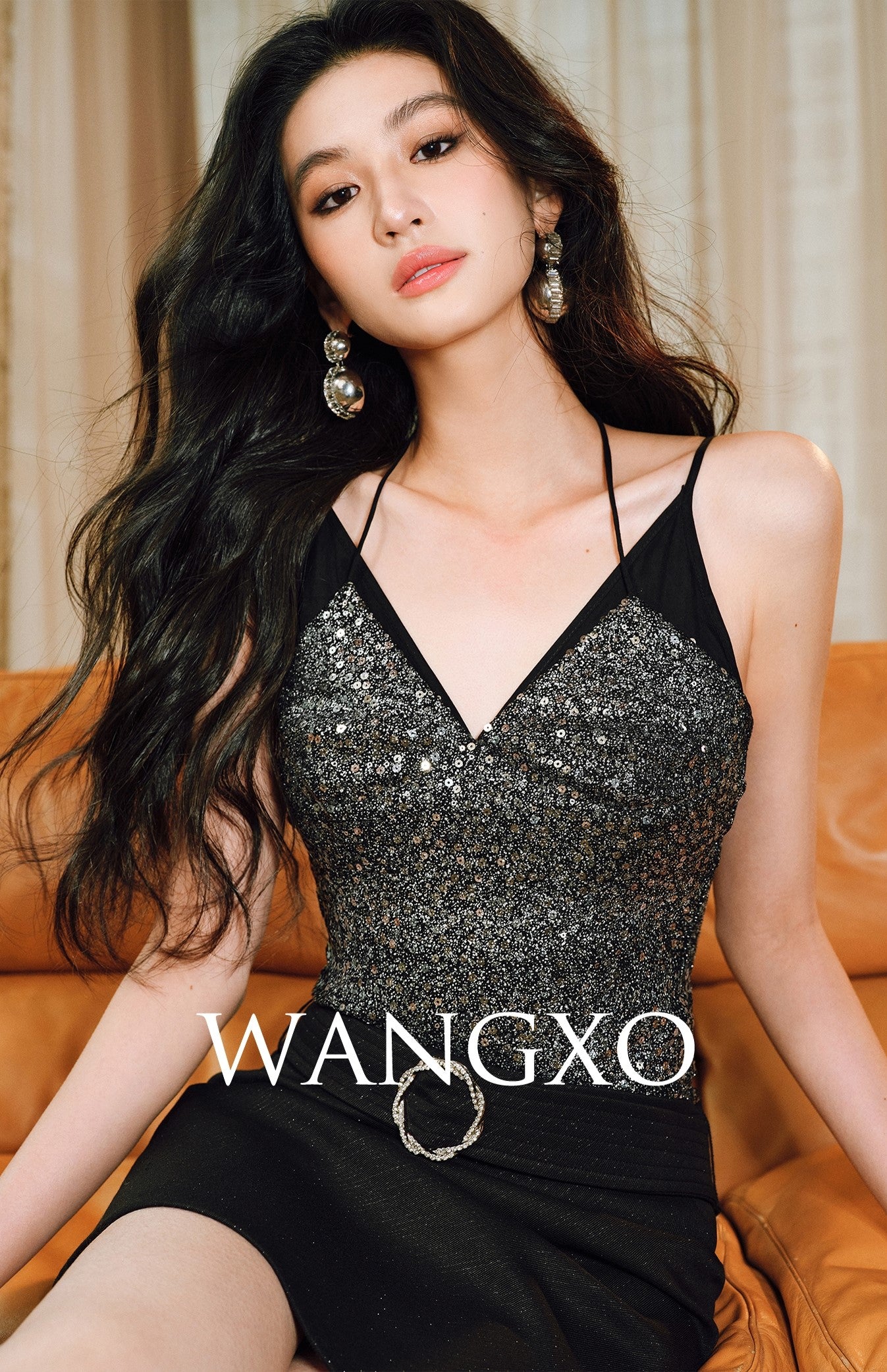 WANGXO | Hand-Stitched Adjustable Two-Piece Halterneck Sling Top -SENA.