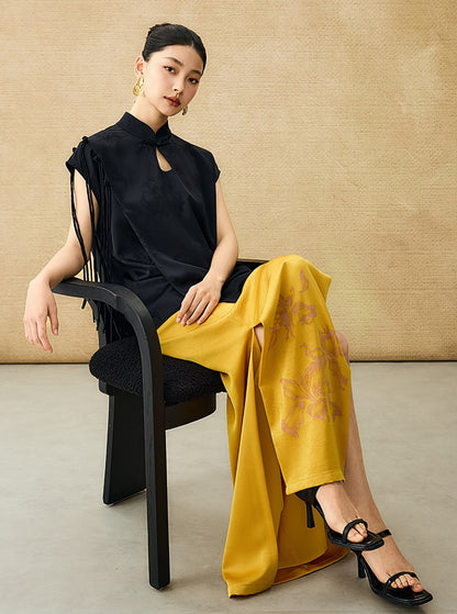 HECO summer high-waisted straight hip slit long skirt - KRISTOFF.