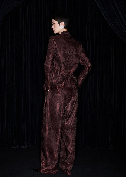 M essential Mackay designer embroidered jacquard pant suit - Buniu.