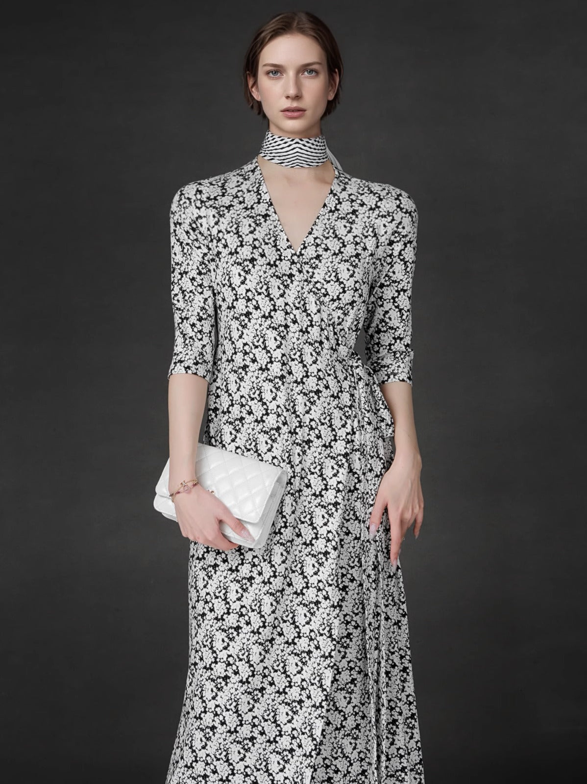 PIAOIN French Hepburn style slim lace-up design goddess long dress-T-AURORA.