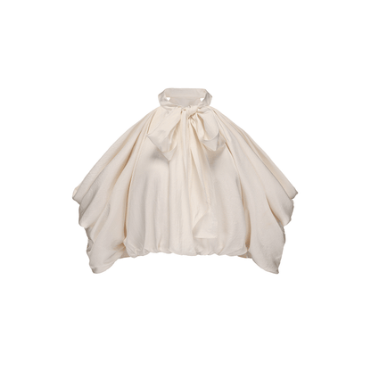 ATELIER MISS LU Draped Off-the-Shoulder Streamers Acetate Top - ATTERY