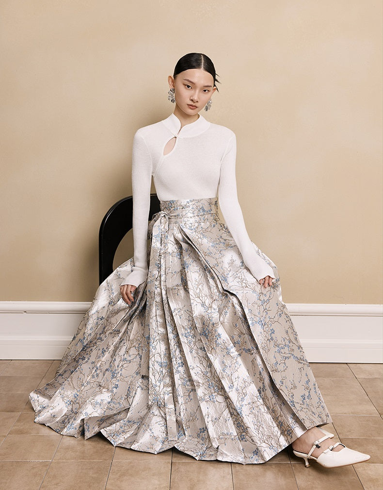 HECO Stand Collar red black white apricot Slim Bottom top Spring - treat.