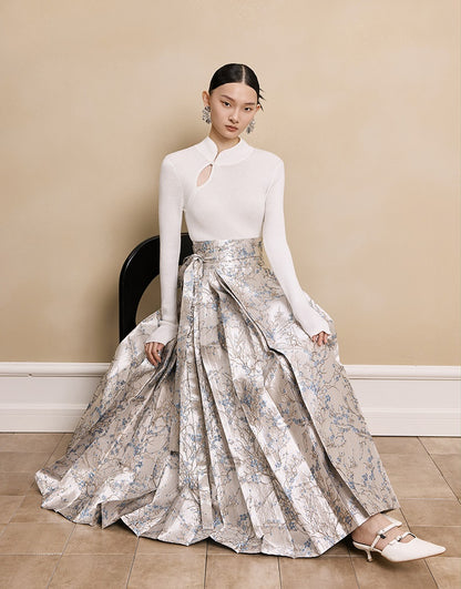 HECO Stand Collar red black white apricot Slim Bottom top Spring - treat.