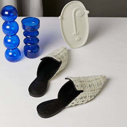 B-FEI flat European and American mules with low heel slippers-RIN.