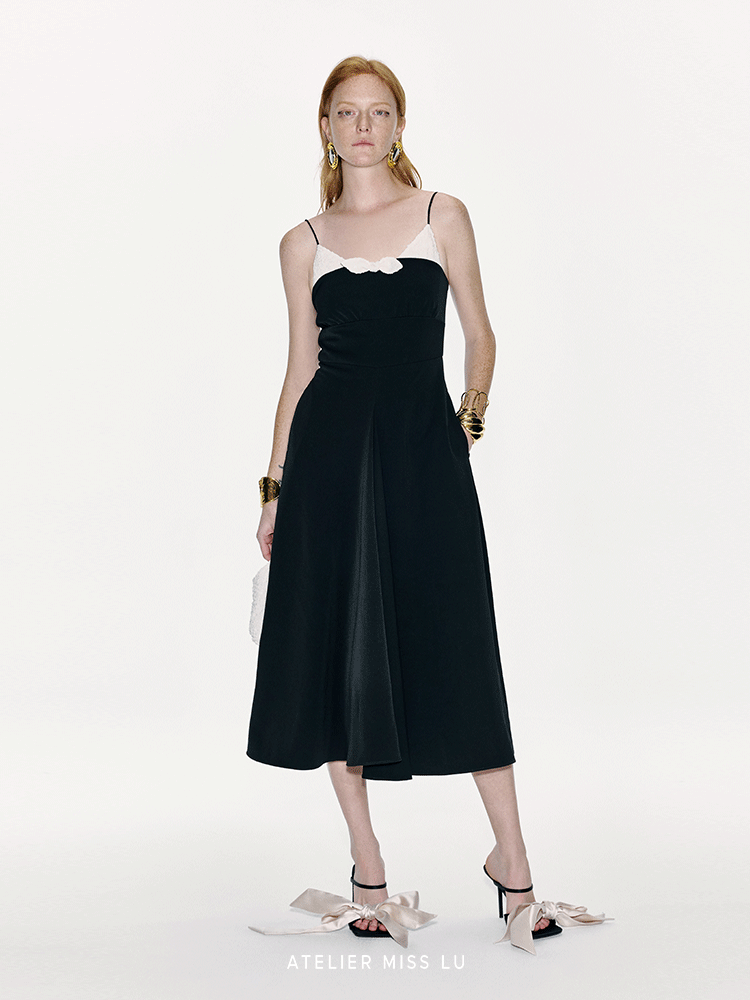 ATELIER MISS LU Spring/summer Bubble Texture Spell Receiver Waist Slip Dress - EVADE.