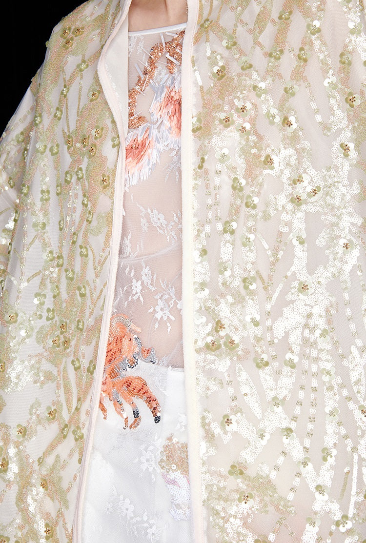 M essential Mackay designer Jinghui embroidered stand-up collar loose jacket - JACKIE.