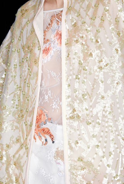 M essential Mackay designer Jinghui embroidered stand-up collar loose jacket - JACKIE.