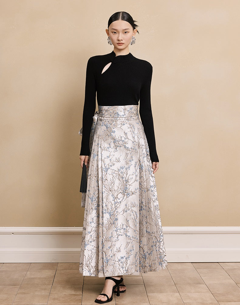 HECO Stand Collar red black white apricot Slim Bottom top Spring - treat.