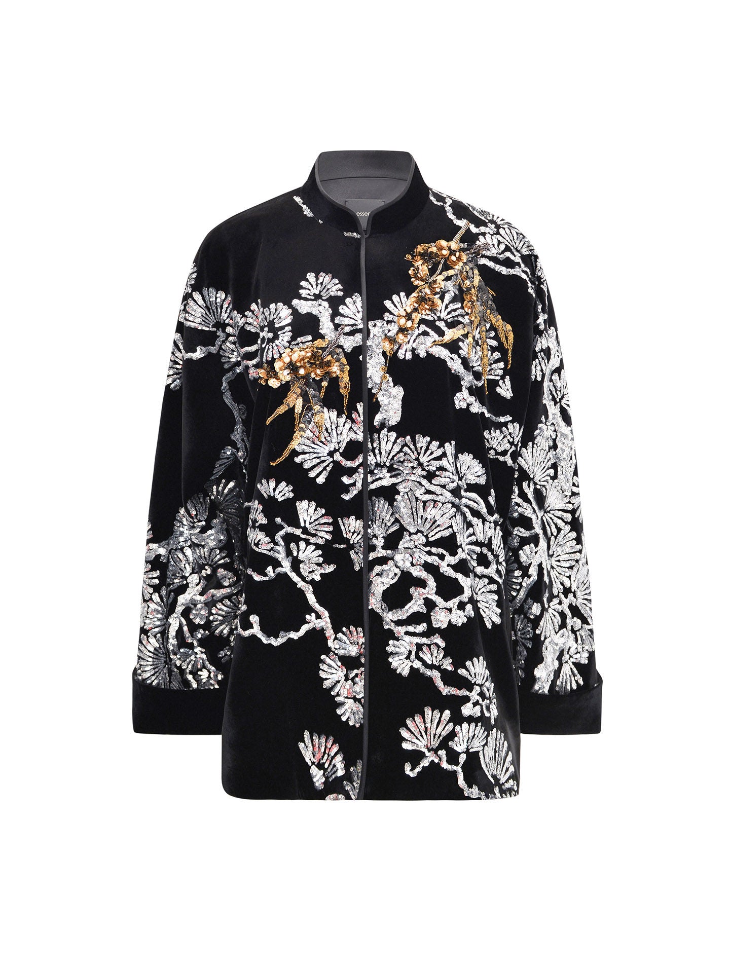 M ESSENTIAL Ma Kai designer embroidery bamboo stand-up collar jacket - JESU