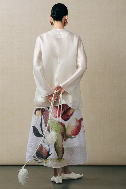 ZHUCHONGYU floral A-line airy printed skirt and top outfit set-ANZU.