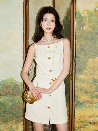 YES BY YESIR | Ye Qians Möbius-Inspired Snake Ring Slip Dress with Sculptural Vest -LILIANA.