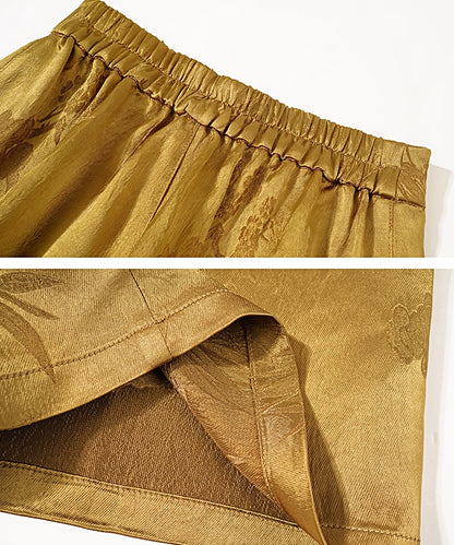 HECO Texture Jacquard Draping Straight Wide-legged Pants Women - GOOD.