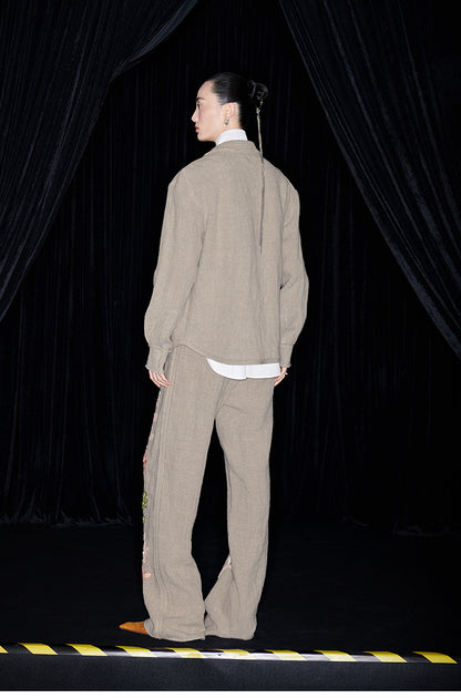 M essential Mackay designer Sedum patch shirt jacket pant set - Eight Treasures