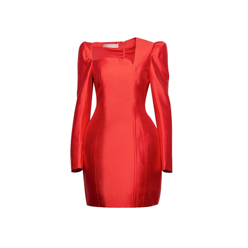 YES BY YESIR luxury elegant cocktail red Dress - Inowe