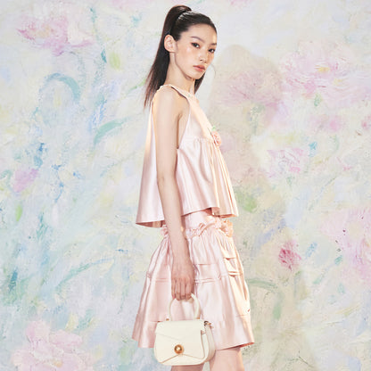 FAME Light pink rose bead A hem top - ELIJAH