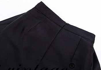 Le Palais Vintage Original Vintage Black Irregular Luxury High-waisted Pencil Skirt-GAL