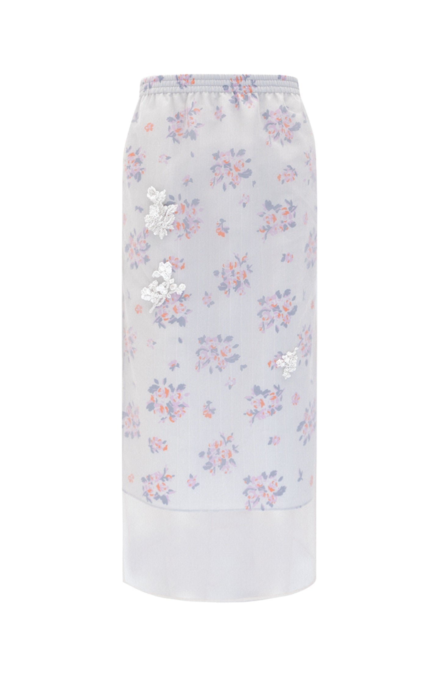 M essential Ma Kay designer Jinghe printed fabric floral nail beads top - JULY.
