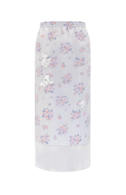 M essential Ma Kay designer Jinghe printed fabric floral nail beads top - JULY.