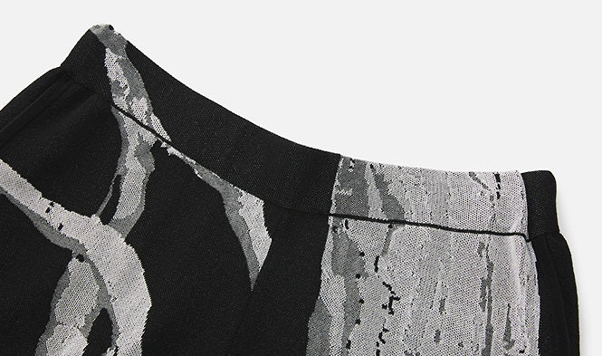 ZHUCHONGYUN jacquard wide-leg knitted trousers and top outfit set-NANCY.