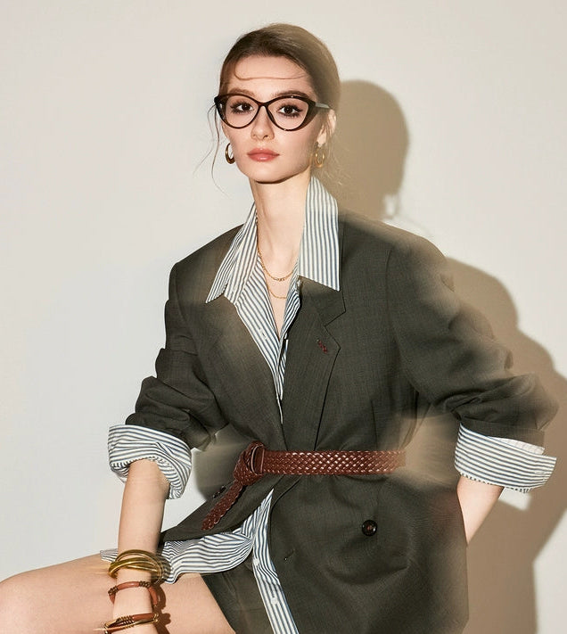 ANNASPEAK multi-wear French side buckle long staple cotton  style shirt-MYSTIC.