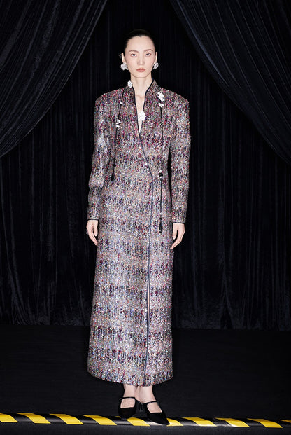 M essential Mackay designer Radiant Night Embroidered Slim Side Dress - TRIBE.