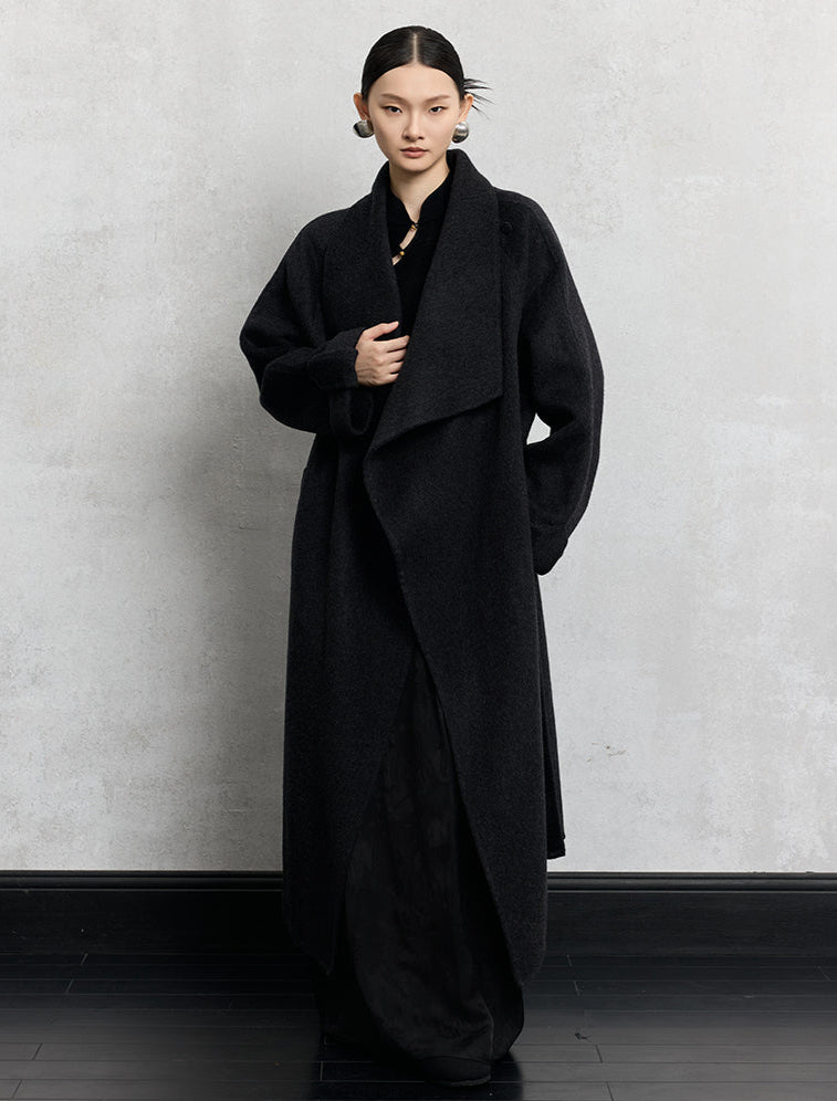 HECO Winter Thickened Warm Lapel Double-sided Woolen Long Wool Coat - loyal.