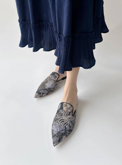 B-FEI women's flat pointed toe slippers-MURA.
