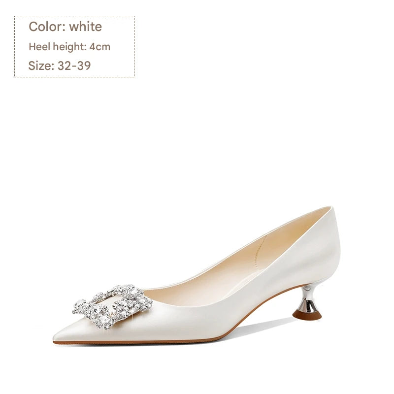 PJJUU satin pointed toe stiletto shoes - CUPID.