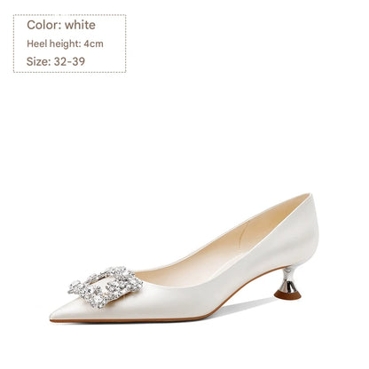 PJJUU satin pointed toe stiletto shoes - CUPID.