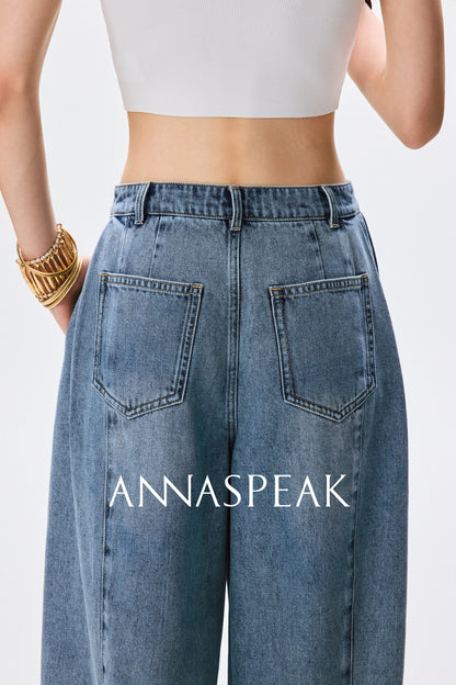 ANNASPEAK fashionable  cotton loose jeans-CHISA.