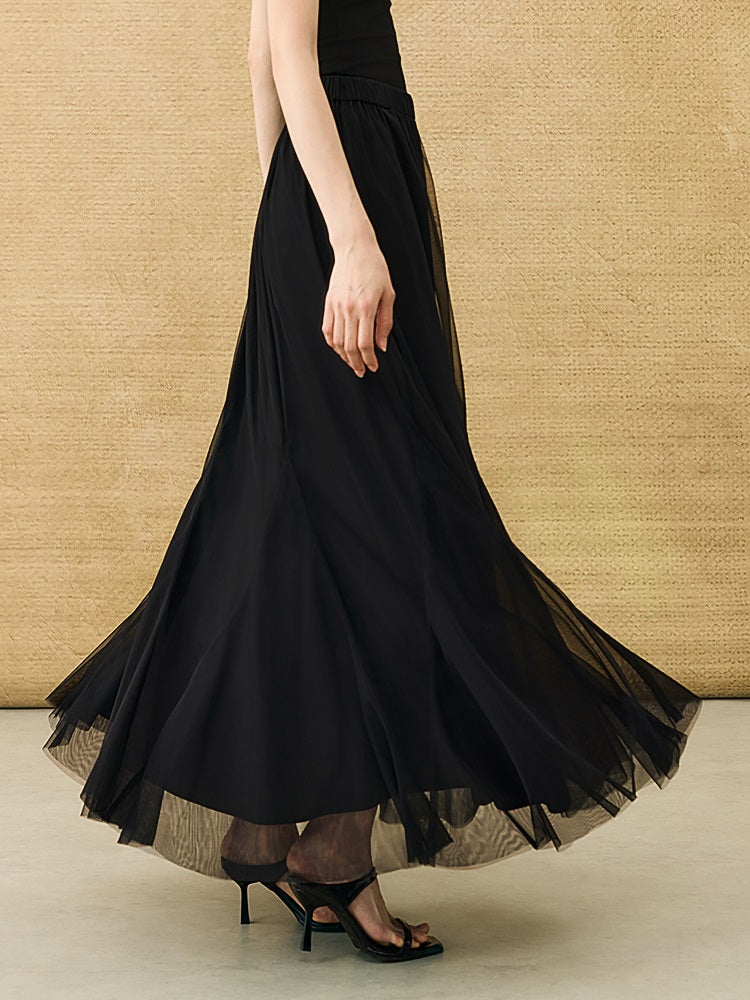 HECO Chinese style simple large elegant and flowing skirt - ELITE.