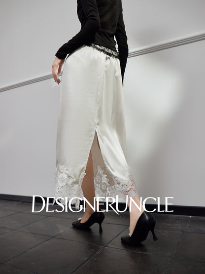 DGU new light luxury lace splicing embroidery niche slimming design elegant temperament - FLOW ?.