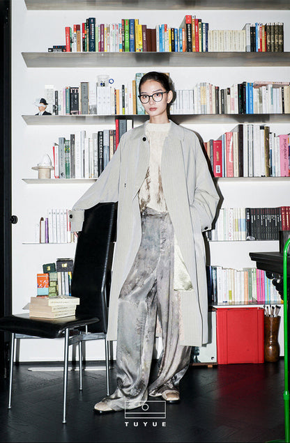 TUYUE Plant dyeing satin woven flowers Straight casual trousers - VICTORIA.