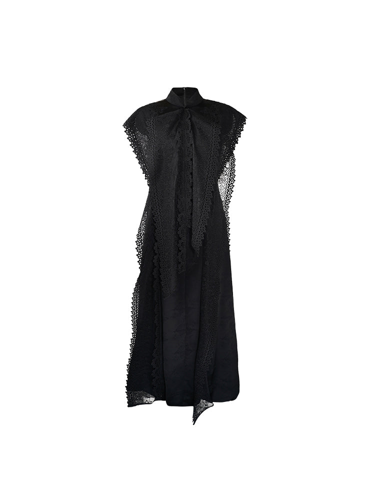 HECO Midi Stand Collar Ruffle Dress - FAIL.