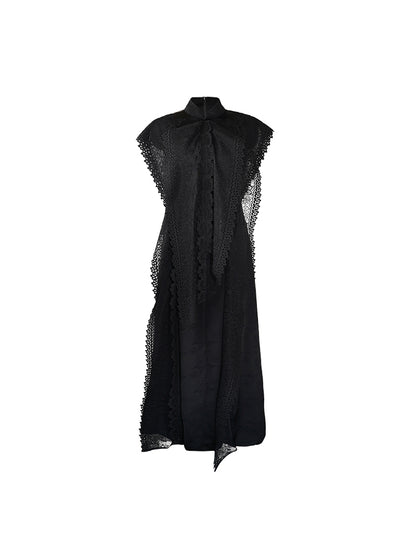 HECO Midi Stand Collar Ruffle Dress - FAIL.